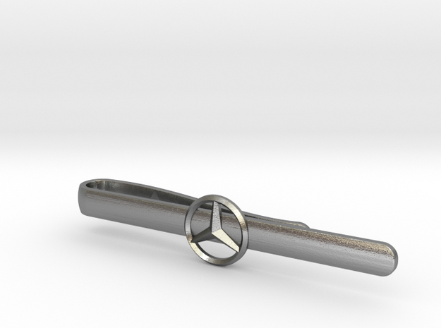 Luxury Mercedes Tie Clip - round in Natural Silver