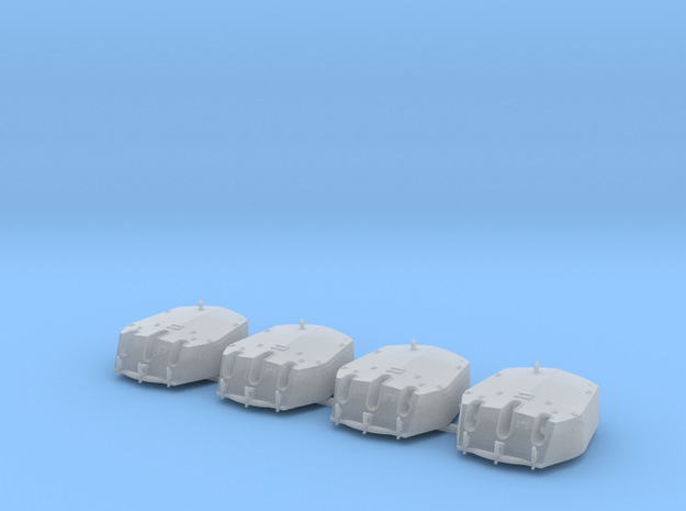 1/700 RN Triple 6" MKXXIII Turrets No Barrels (4)  in Tan Fine Detail Plastic