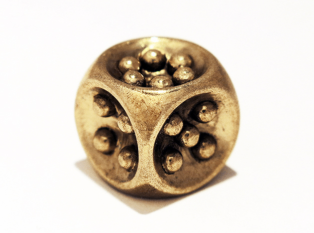 Gravity D6 in Polished Brass