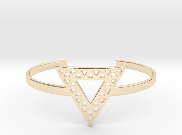 Vértice Open Triangle Cuff in 14k Gold Plated Brass