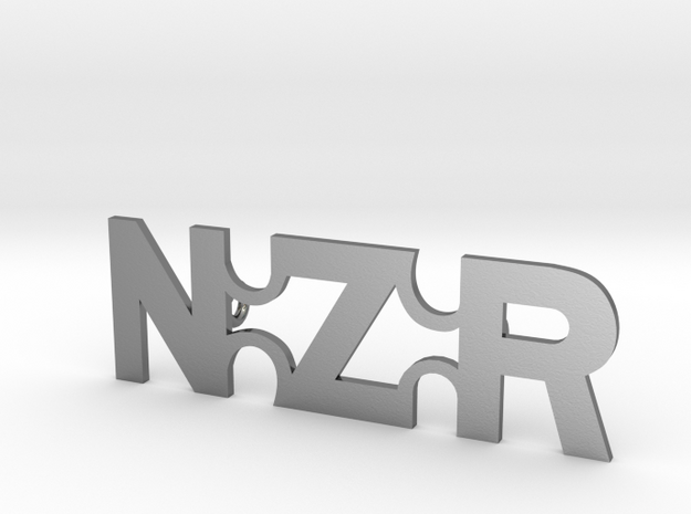 NZR Straight Badge in Polished Silver