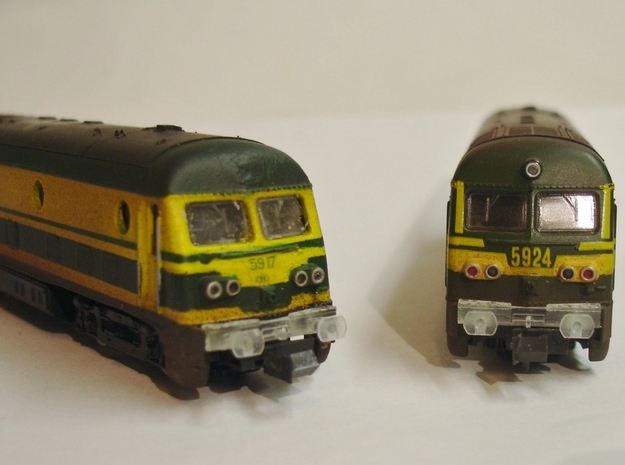 8X Buffers NMBS - SNCB HLD59 Roco 1/160 in Smooth Fine Detail Plastic