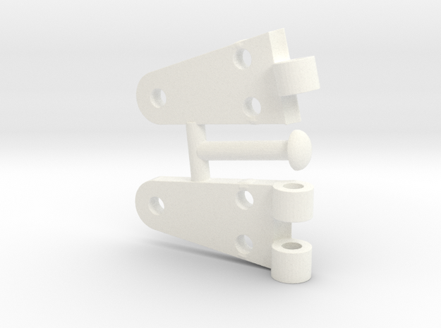 Whirlwind  Hinge Complete  in White Processed Versatile Plastic