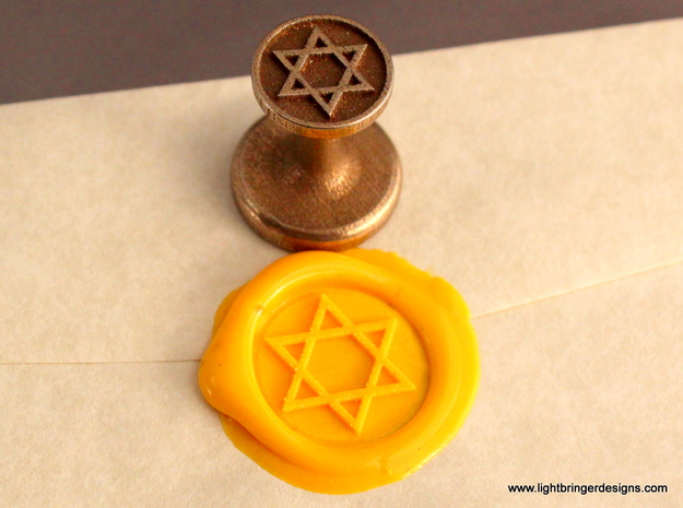 Star of David Wax Seal in Polished Bronzed Silver Steel