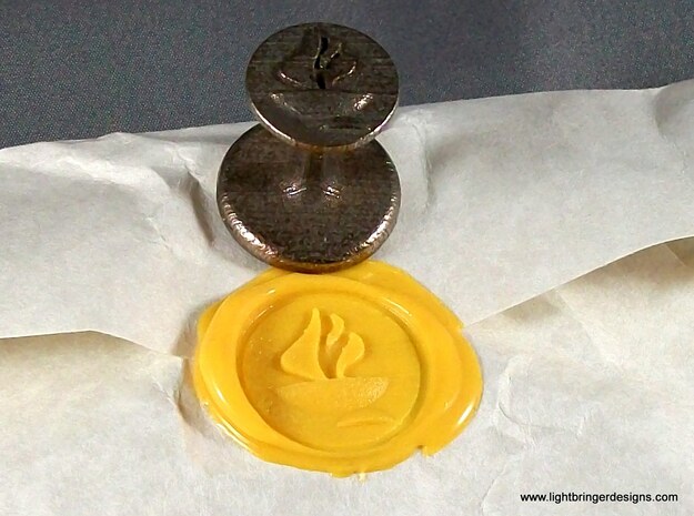 Chalice Wax Seal (Unitarian Universalist) in Polished Bronzed Silver Steel