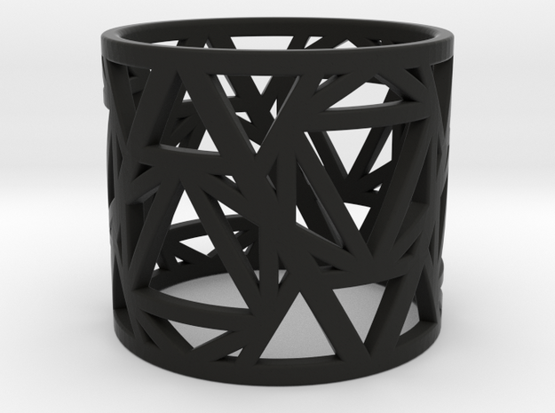 Zero Point Geometry Ring in Black Natural Versatile Plastic: 6 / 51.5