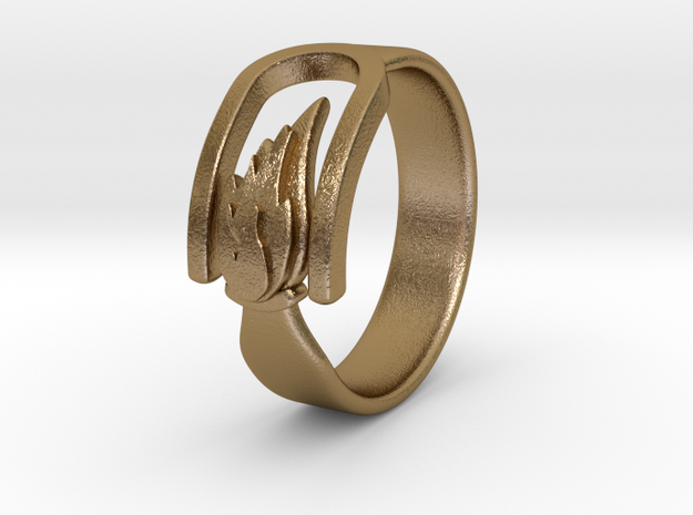 Ring of Fire (Elements of Nature) in Polished Gold Steel: 6 / 51.5