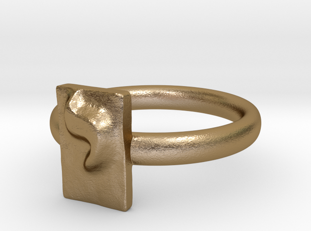 10 Yod Ring in Polished Gold Steel: 7 / 54
