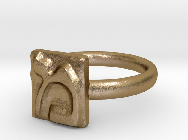 13 Mem Ring in Polished Gold Steel: 7 / 54