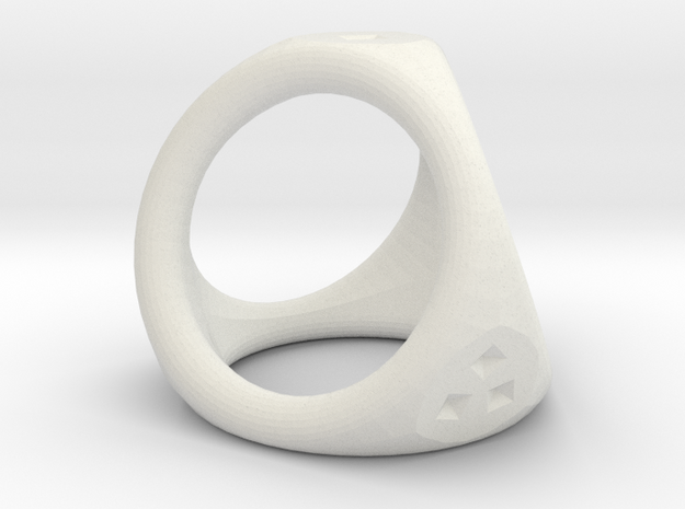 D4 ring in White Natural Versatile Plastic