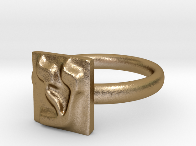 16 Ayn Ring in Polished Gold Steel: 7 / 54