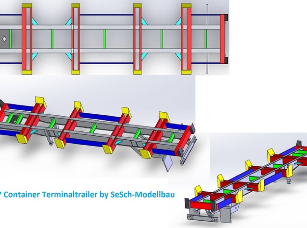 1:87  H0 Terminaltrailer Container Trailer in Tan Fine Detail Plastic
