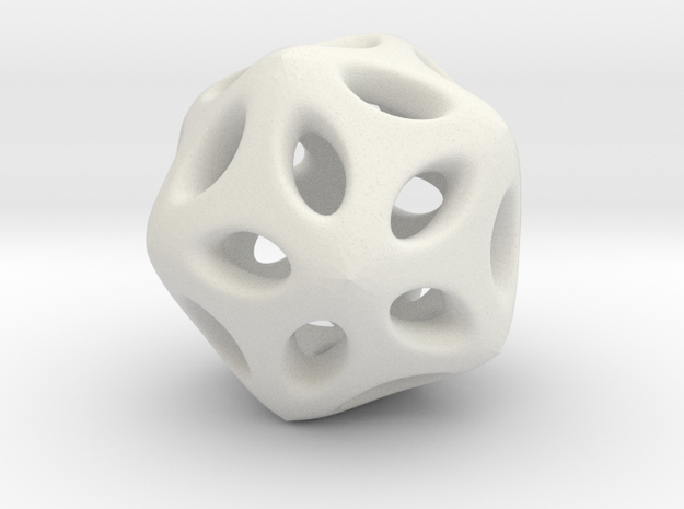 Hollow Hedra in White Natural Versatile Plastic