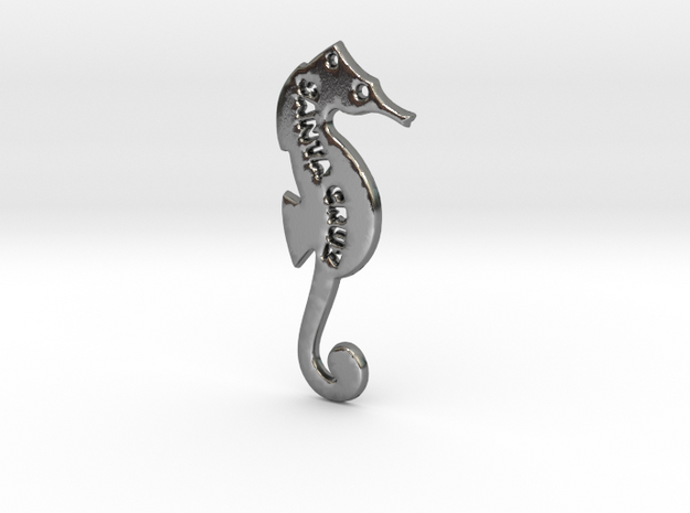 Santa Cruz Seahorse Pendant in Polished Silver