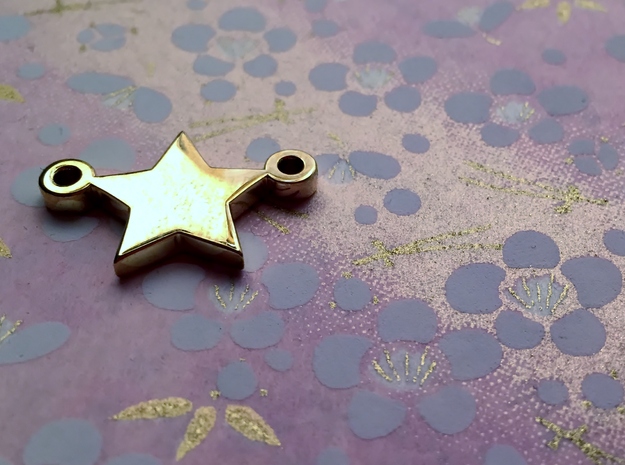 Star Pendant - Size 1,45cm in 14k Gold Plated Brass