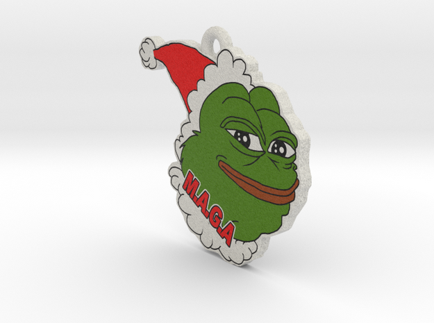 Pepe le frog Trump MAGA ornament in Full Color Sandstone