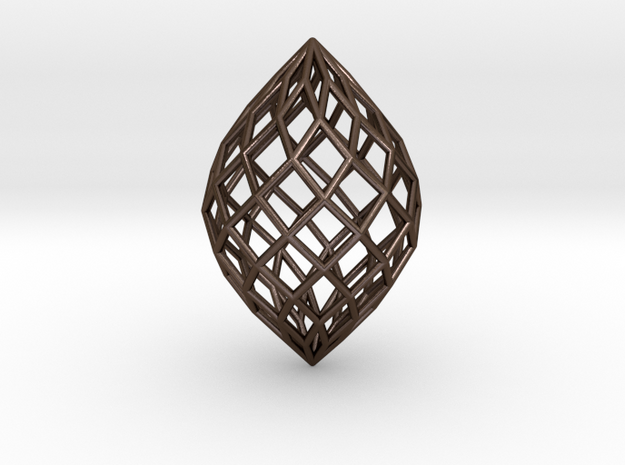 0512 Polar Zonohedron E [10] #001 in Polished Bronze Steel