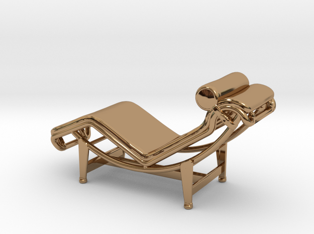 Mies-Van-Chaise-Chair - 2 Scaled Options in Polished Brass: 1:24
