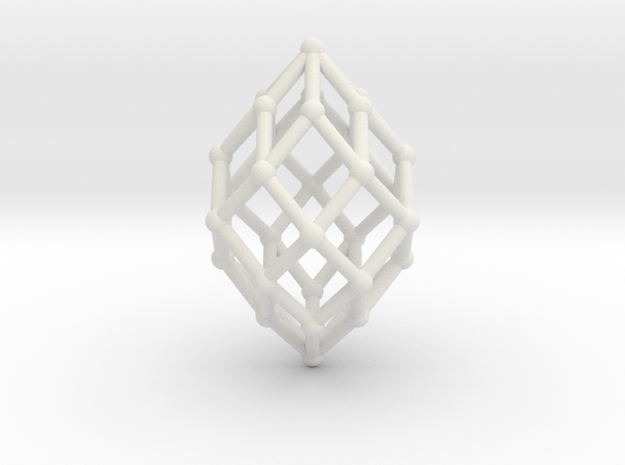 0582 Polar Zonohedron V&E [6] #002 in White Natural Versatile Plastic