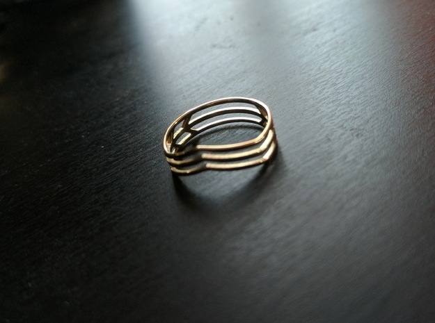 Chevrons Ring in Polished Brass: 7.75 / 55.875