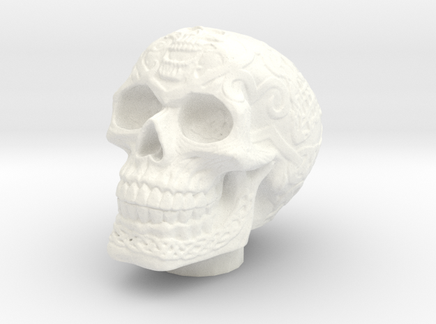 Skull Chuff Cap in White Processed Versatile Plastic