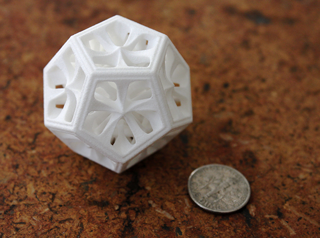 Dodecahedron in White Processed Versatile Plastic: Medium