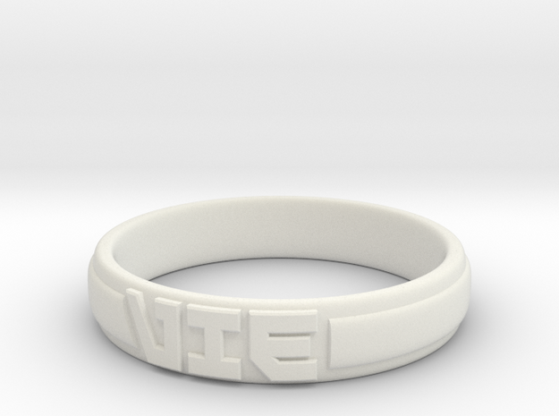 VIE Ring in White Natural Versatile Plastic