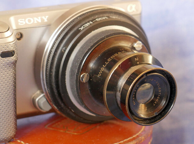Leica adapter for Wollensak Cine-Velostigmat lens in Black Natural Versatile Plastic