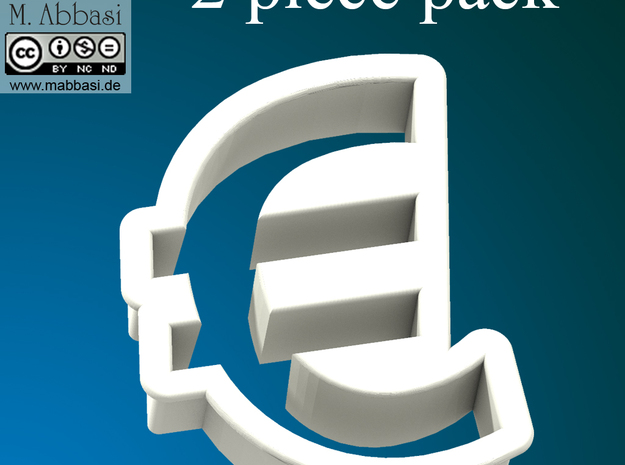 Cookie cutter (2 p.) - Euro Symbol in White Natural Versatile Plastic