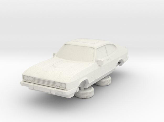 1-64 Ford Capri Mk3 Standard in White Natural Versatile Plastic