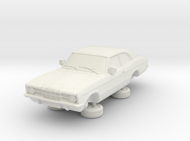 1-64 Ford Cortina Mk3 2 Door Standard Single Hl in White Natural Versatile Plastic
