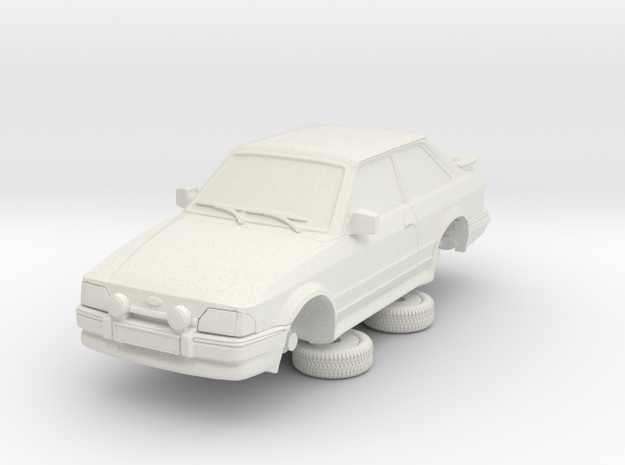 1-64 Ford Escort Mk4 2 Door Rs Turbo in White Natural Versatile Plastic