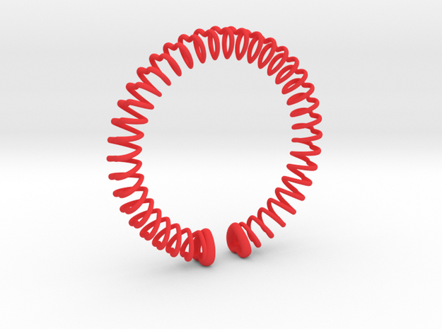Heart Spring Bracelet In in Red Processed Versatile Plastic