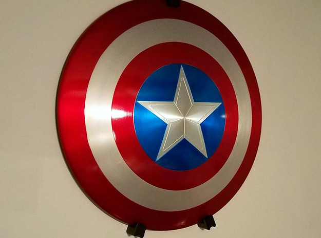 Captain America Shield Wall Mount Components in White Natural Versatile Plastic