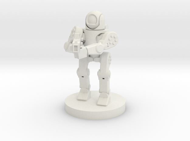 Rifle Sentry Robot (18mm Scale) in White Natural Versatile Plastic