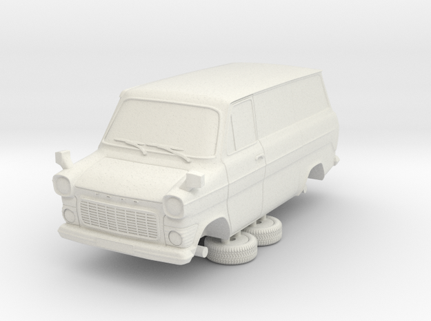 1-64 Ford Transit Mk1 Short Base Delivery Van in White Natural Versatile Plastic