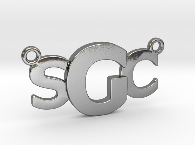Custom Monogram Mendant - SCG in Polished Silver