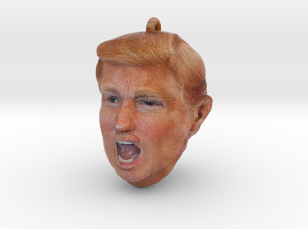 Photorealistic Donald Trump Head Ornament in Full Color Sandstone