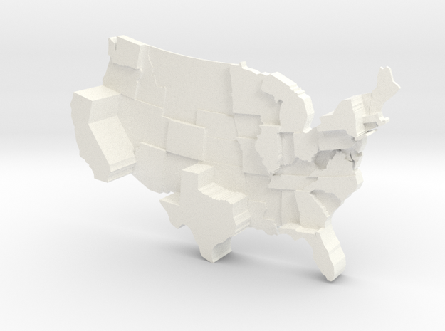 USA by Electoral Votes in White Processed Versatile Plastic