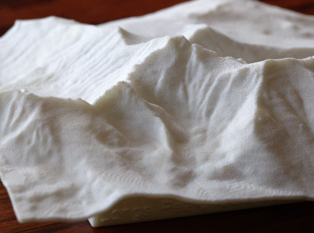 4'' Longs Peak Terrain Model, Colorado, USA in White Natural Versatile Plastic