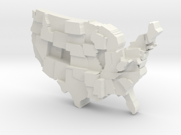 USA by Obesity in White Natural Versatile Plastic