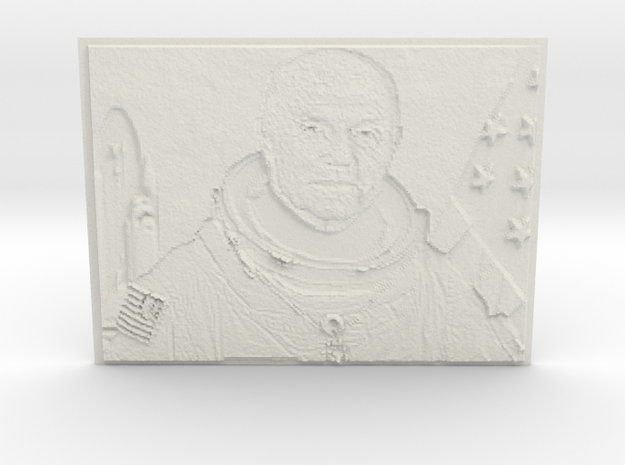 Embossed Image Of Late Astronaut/Senator John Glen in White Natural Versatile Plastic