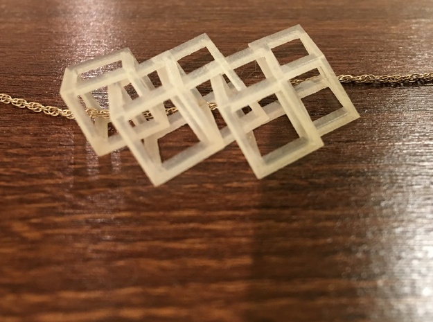 Interconnected Parrallelepipeds Necklace in Smooth Fine Detail Plastic
