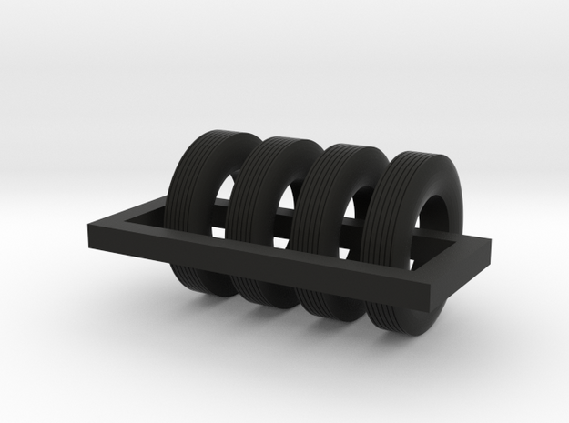 1/87 Street Tire X 4 in Black Natural Versatile Plastic