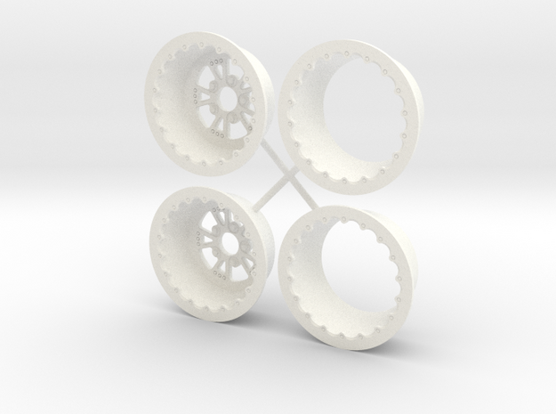 1/12 RCComponents Wheel narrow width in White Processed Versatile Plastic