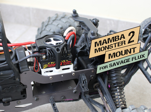 SAVAGE FLUX Mamba Monster 2 ESC Mount in White Natural Versatile Plastic