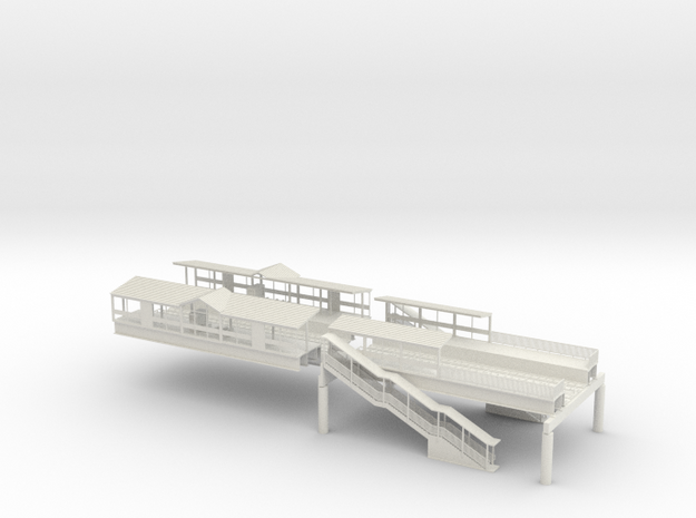 HO Subway / Elevated  W Phila Station 2/3  in White Natural Versatile Plastic