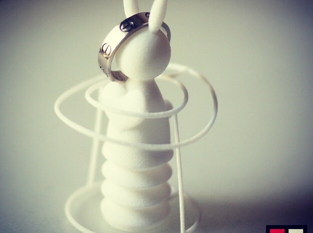 Magic Bunny - Ring Holder in White Natural Versatile Plastic