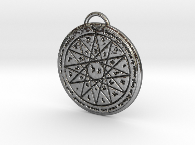 Fourth Pentacle of Mercury in Fine Detail Polished Silver
