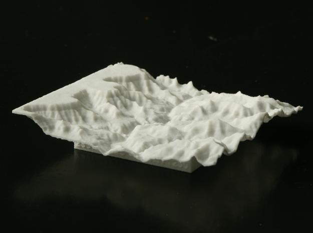3'' Grand Canyon Terrain Model, Arizona, USA in White Natural Versatile Plastic